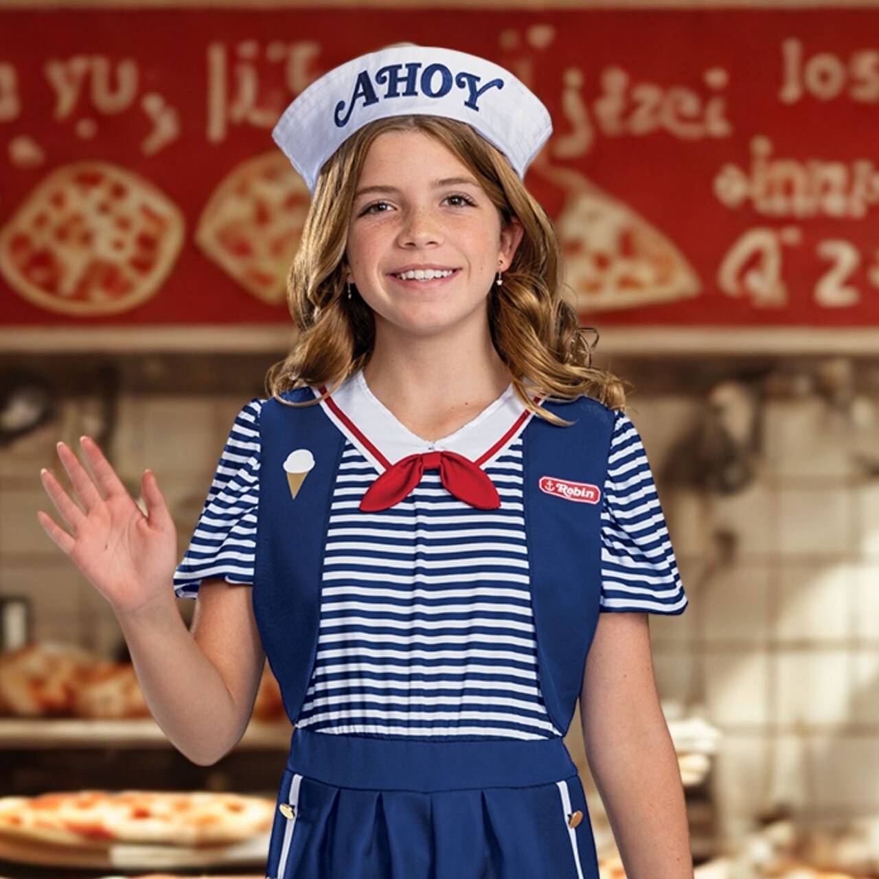 Tween Classic Stranger Things Robin Scoops Ahoy Uniform Costume Outfit
